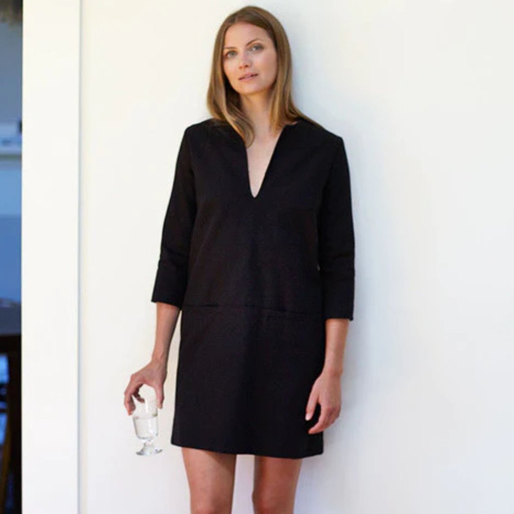 Emerson Fry Mod Dress Black Cotton Size Medium